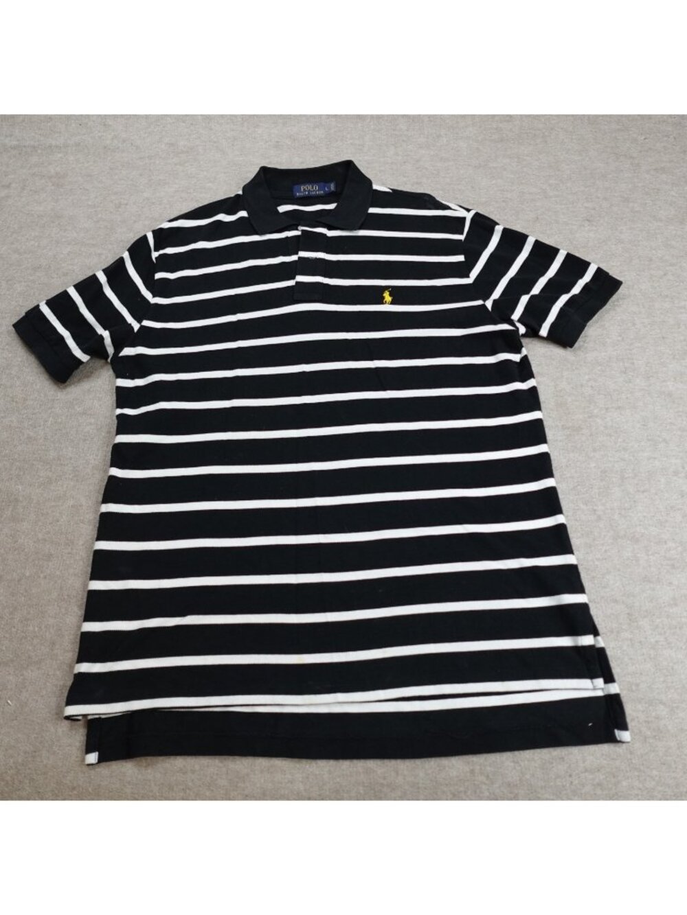 Polo Ralph Lauren Polo Shirt Large Black White Striped